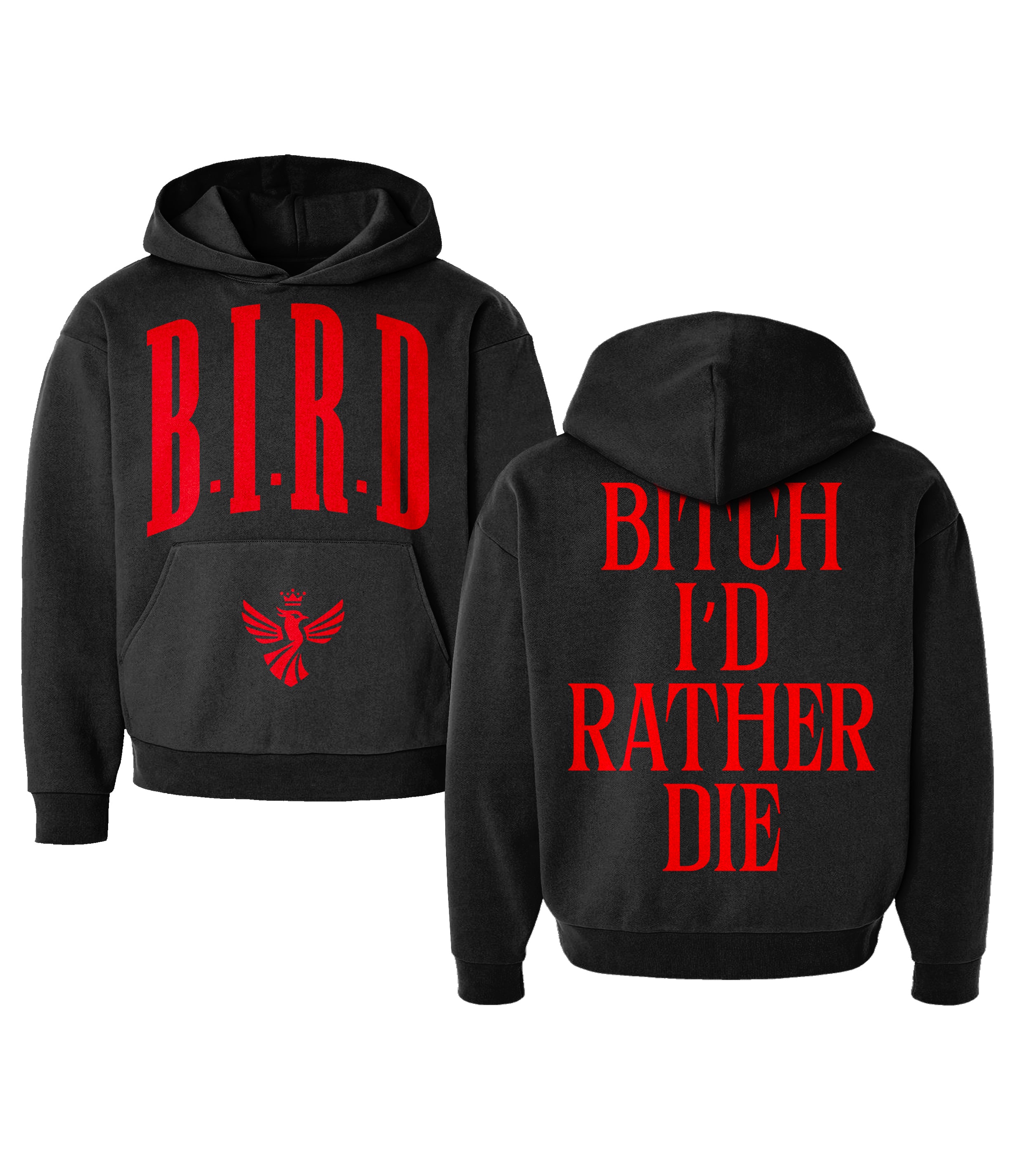 Black/Red Emblem Hoodie