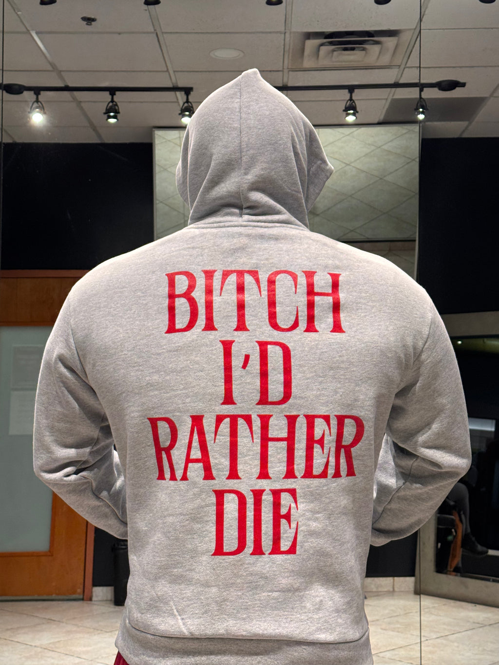 GREY/RED B.I.R.D HOODIE